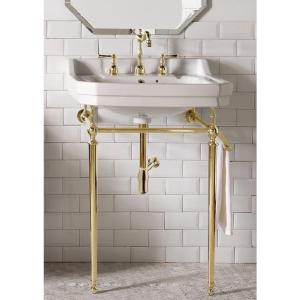 James Martin 318-V24-BRS-CRM Wellington 24" Single Console Single Sink with Brass Finish Stand KB1053 (2 boxes) Visa Payment