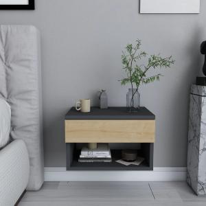 Jamot Floating Nightstand - Anthracite-Oak Outlet Popular