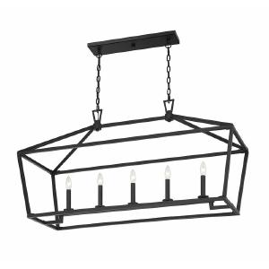Israel 5-Light Kitchen Island Pendant, Matte Black (#K4772) Order Cheap Pice