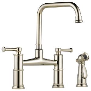 Artesso High Arc Two Handle Widespread Bridge Kitchen Faucet with Sprayer and Lever Handles Online Online High Quality