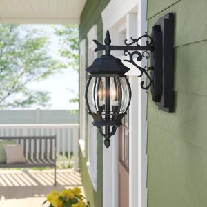 Gilian 3-Light Outdoor Wall Lantern, Textured Black (#K1977) Outlet Locations Sale Online