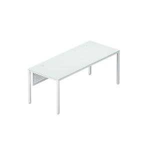 Visione Rectangular 72" X 30" Desk, White Glass Top Fast Delivery Cheap Online