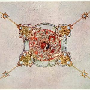 1917 Photolithograph  Art Nouveau Ceiling Soffitto Luigi Maria Brunelli MDA2 Free Shipping Fashion Style