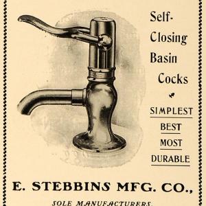 1905 Ad E Stebbins Broughton Patent Faucet Basin Cocks Home Plumbing ARC3 Outlet Looking For