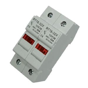 D/R Dual Fuse Holder 32 A 2 P 10x38 W/Indicator Rt18 32 I 2 P Outlet Official