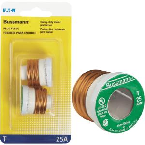Bussmann 25A T Time-Delay Plug Fuse (2-Pack) Discount Explore