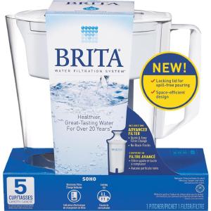 Brita Soho 5-Cup Water Filter Pitcher, White How Much Cheap Online