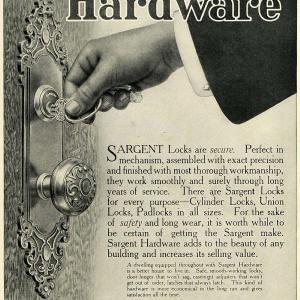 1911 Ad Sargent Hardware Decorative Door Locks New York - ORIGINAL SUB1 Free Shipping Manchester Great Sale