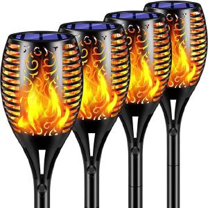 XODO FL1 Solar Torch Lights 4 Pack - Outdoor Waterproof Flickering Flames Cheap Pirce
