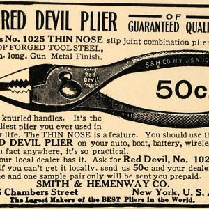 1915 Ad Smith & Hemenway Co. Red Devil Plier Tools - ORIGINAL ADVERTISING ILW1 Discount Fashion Style
