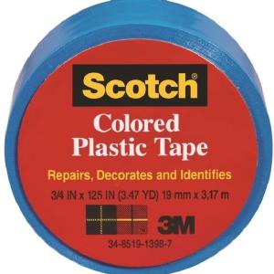 Scotch 191BL Plastic Tape, 1-1/2" x 125", Blue Outlet New Styles