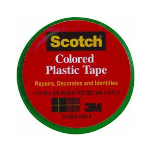 Scotch 191BLU Colored Plastic Tape, 1.5'' x 125'', Blue Outlet Classic