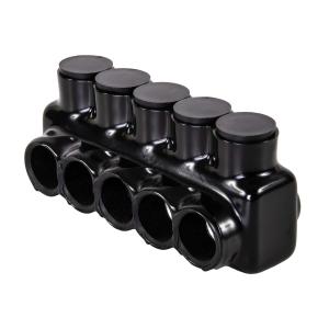 Polaris IPL1/0-5 5-Port Black Multi-Tap Pre-Insulated Connector, 1/0-14 Gauge Clearance Pices