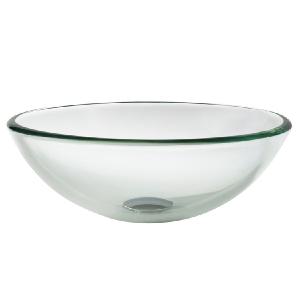 14" Round Clear Glass Bathroom Vessel Sink Outlet Affordable