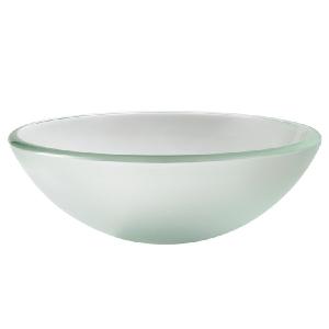 14" Round Frosted Glass Bathroom Vessel Sink View Cheap Online