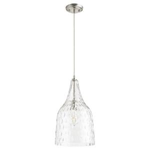 10" Single-Light Pendant with Clear Hammered Glass Shade Sale 100% Original
