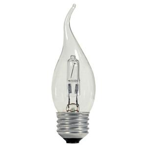 Satco S2446 E26 Decorative Halogen Light Bulb, 43 Watt, Clear With Mastercard