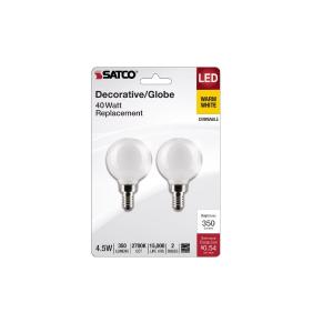 Satco S21812 G16.5 E12 Filament LED Bulb, Warm White Free Shipping Best Seller