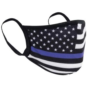 Thin Blue Line Flag Reusable 3-Layer Ear Loop Face Mask Cheap Sale Outlet Locations
