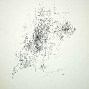 1965 Lithograph Wols A. O. Wolfgang Schulze Vision of a City Ville Abstract WOL1 Low Pice Fee Shipping Cheap Online