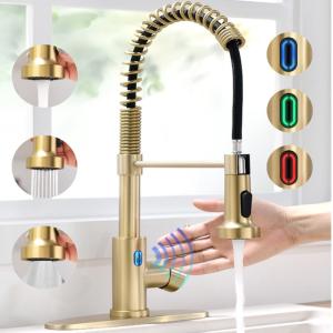VIDEC KW-79J  Smart Touch-less Kitchen Faucet, 3 Modes Pull Down Sprayer, Smart Motion Sensor Activated, LED Temperature Control, Auto ON/Off, Ceramic Valve, 360-Degree Rotation, 1 or 3 Hole Deck Plat Genuine Online