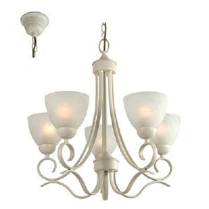 Beau Chandelier French White E27 5x60w With Credit Card For Sale