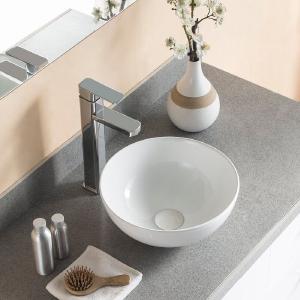White Ceramic Circular Vessel Bathroom Sink pt1093 Cheap In China