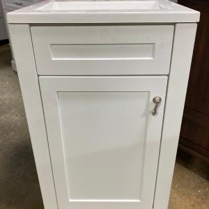 White 18" Single Sink Vanity Free Shipping Manchester Great Sale