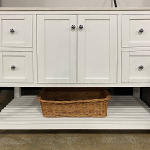 White 48" Single Sink Bathroom Vanity with Granite Top Cheap Pice From China