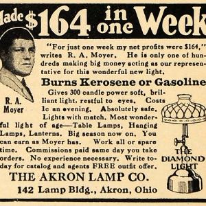 1922 Ad Akron Kerosene & Gas Lamps Decor R. A. Moyer - ORIGINAL ADVERTISING ILW1 Cheap Sale Release Dates