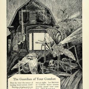 1925 Ad Copper & Brass Research Bronze Insect Screens Home Warrior Mosquito COL2 Wiki Sale Online