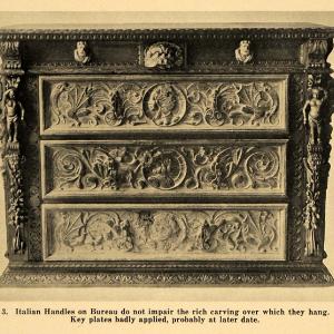 1921 Print Carved Wood Dresser Italian Handle Key Plate ORIGINAL HISTORIC GF4 Brand New Unisex Sale Online