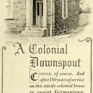 1925 Ad Copper Brass Research Rain Spouts Home Exterior Colonial Downspout HG1 Best Store To Get Cheap Online