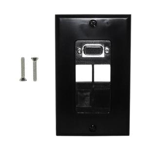 1-Port VGA Wall Plate Kit Decora Black (with 4x Keystone inserts) Clearance Great Deals