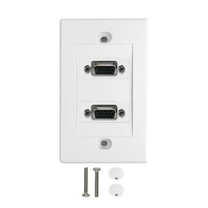 2-Port VGA Wall Plate Kit - White Wiki For Sale