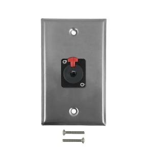 1x TRS Locking Female Single Gang SS Wall Plate Kit - Stainless Steel Sale Wide Range Of
