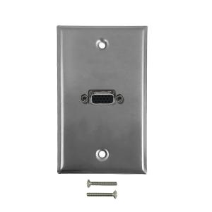 1-Port VGA Wall Plate Kit - Stainless Steel Purchase Sale Online