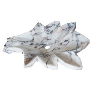 Calacatta Viola Marble Leaf Design Above Vanity Bathroom Sink Honed Sale For Cheap