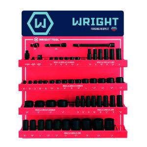 Wright Tool D953 55 Piece 6 and 12-Point Standard and Deep Impact Sockets High Quality