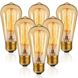 60 Watt (60 Watt Equivalent) ST64 Incandescent Dimmable Light Bulb (Set of 4) Buy Cheap 2025 Newest