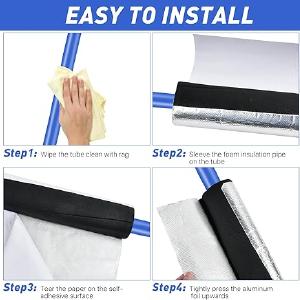 6Pcs Pipe Insulation Foam Tube 1in, Aluminium Foil Self-Adhesive Foam Pipe Wrap, Highly Insulated for Copper Pipe AC Line Outdoor Winter Irrigation RV Plumbing Pipe Sprinkler Spigot Sale Classic