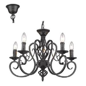 5 Lt Chandelier Black E14 5x40w Latest Collections