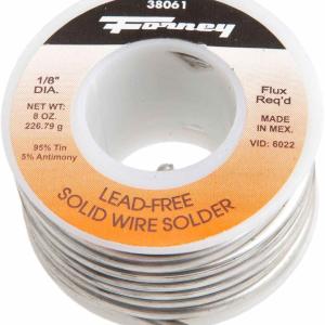 Forney 38061 Solder, 95/5 Tin-Antimony, "Lead Free", 1/8", 1/2 lbs For Sale