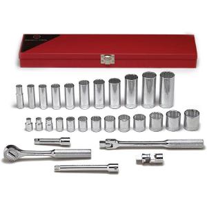 Wright Tool 340 3/8" Drive, 12 Point Standard and Deep Socket Set Free Shipping Online