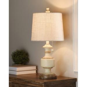 Distressed Cream 25" Table Lamp  #SA410 Buy Cheap Huge Surprise