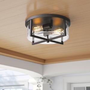 Garberville 2 - Light 13'' Shaded Drum Flush Mount VB527 Cheap Best Wholesale