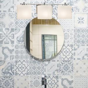 Donashia 3-Light Vanity Light, Chrome/White (#K4760) Discount Supply