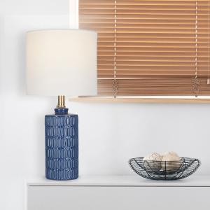 Dominy 18" Table Lamp, Blue (#K4449) Popular Online