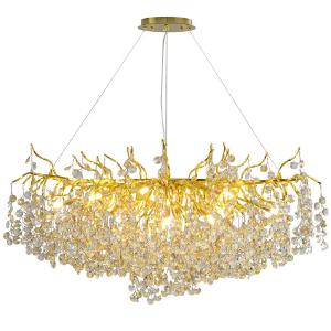 Divoll Gold Branch Chandelier 13 Light Crystal Raindrop Chandelier Outlet Official