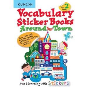 Kumon Vocabulary Sticker Books  Around Town (Ages 2 ) Authentic For Sale